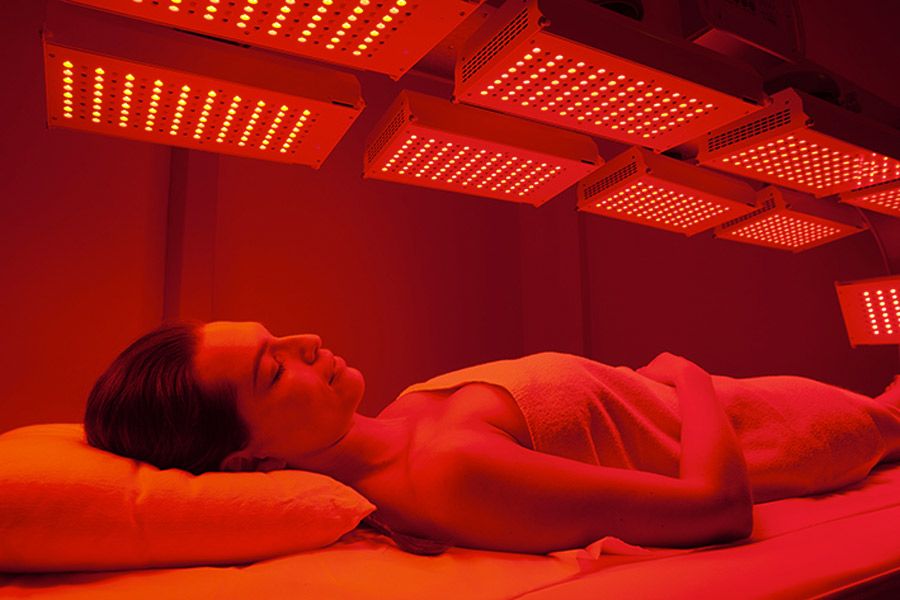 LED light therapy session