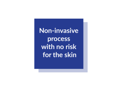 non invasive process with no risk for the skin